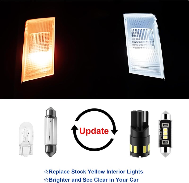 EASY EAGLE 12Pcs Super Bright LED Interior Lights, 6000k White Bulb Kit for Chevy Silverado 2007 2008 2009 2010 2011 2012 2013 All Models Light Accessories+Install Tool - Image 2